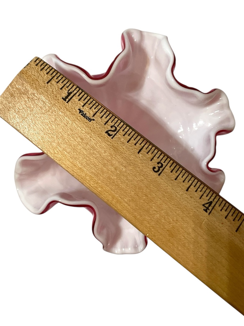 Fenton Wheat Stack Cornshock Vase Wild Rose Ruffled Rim Wheat Stack Ribbed Body - Picture 14 of 15